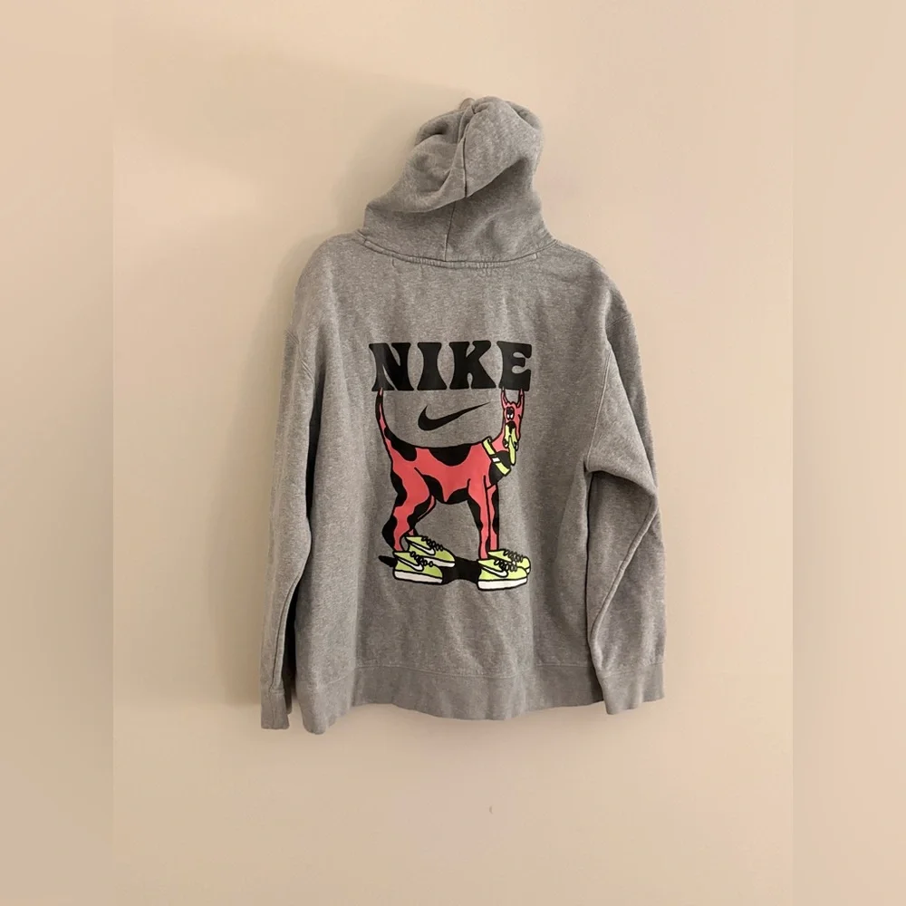 Nike SB Graphic Hoodie XL Gray Cartoon Dog Streetwear Y2K Skate - Picture 7 of 9